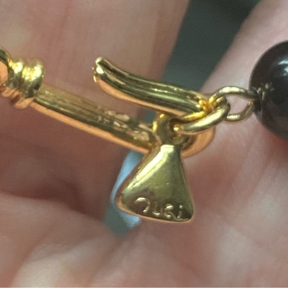 Vintage Liz Claiborne  Black & Gold Beaded Statement Necklace - Picture 6 of 6